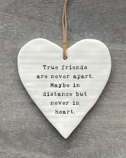 True Friends Hanging Ceramic Heart 10cm