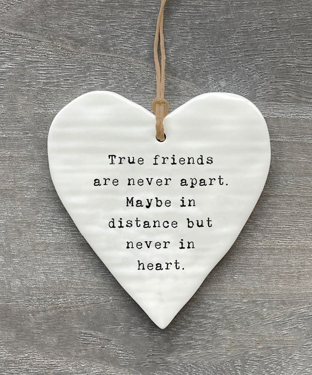 True Friends Hanging Ceramic Heart 10cm