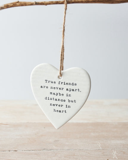 True Friends Hanging Ceramic Heart 10cm