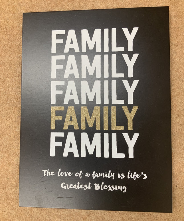 Family life's greatest blessing wall plaque