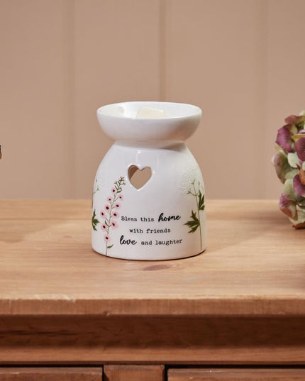 Floral Bless This Home Wax Burner
