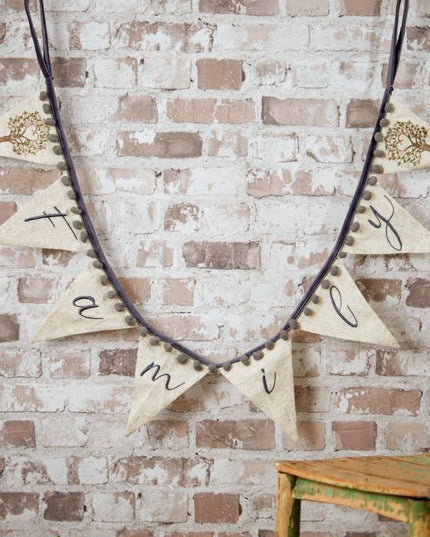 Family Cream & Grey Bunting