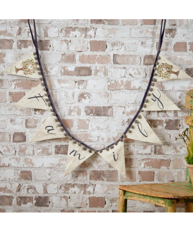 Family Cream & Grey Bunting