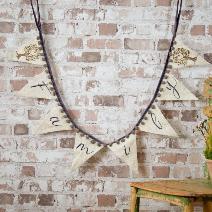 Family Cream & Grey Bunting