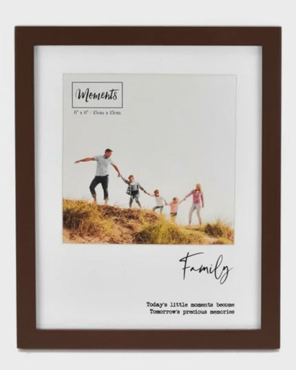 Moments wooden photo frame with mount 6"x6"