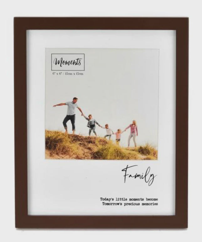 Moments wooden photo frame with mount 6"x6"