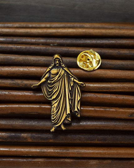 Antique Christus Statue 3D Cast Pin