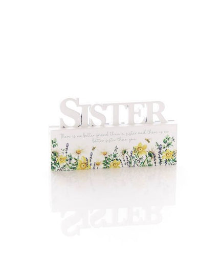 Floral Sister Wooden Cutout