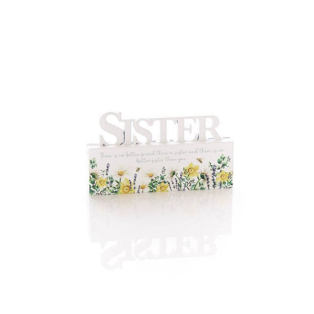 Floral Sister Wooden Cutout