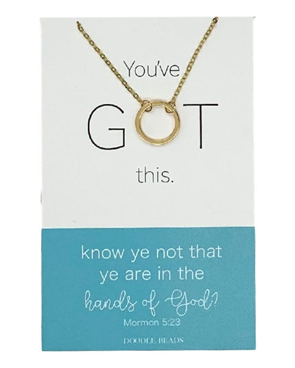 You've GOT This, "Know Ye Not That Ye Are In The Hands of God" Greeting Card With Eternity Ring Necklace (Gold)