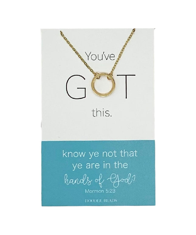 You've GOT This, "Know Ye Not That Ye Are In The Hands of God" Greeting Card With Eternity Ring Necklace (Gold)