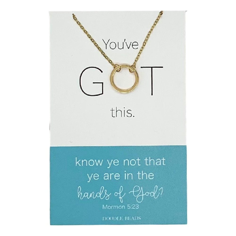 You've GOT This, "Know Ye Not That Ye Are In The Hands of God" Greeting Card With Eternity Ring Necklace (Gold)