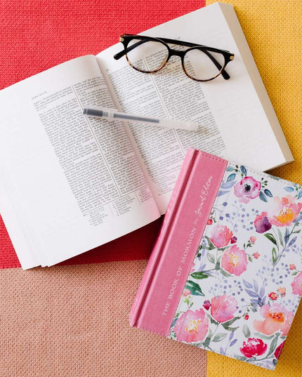 The Book of Mormon, Journal Edition. Pink Floral (No Index) Hardcover