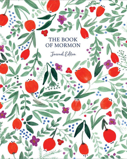 The Book of Mormon, Journal Edition, Red Floral (No Index)