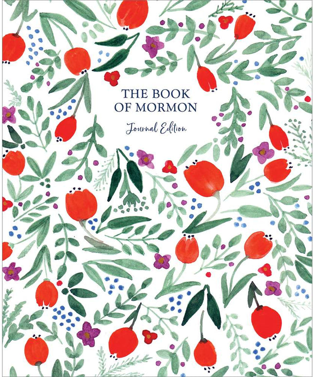 The Book of Mormon, Journal Edition, Red Floral (No Index)