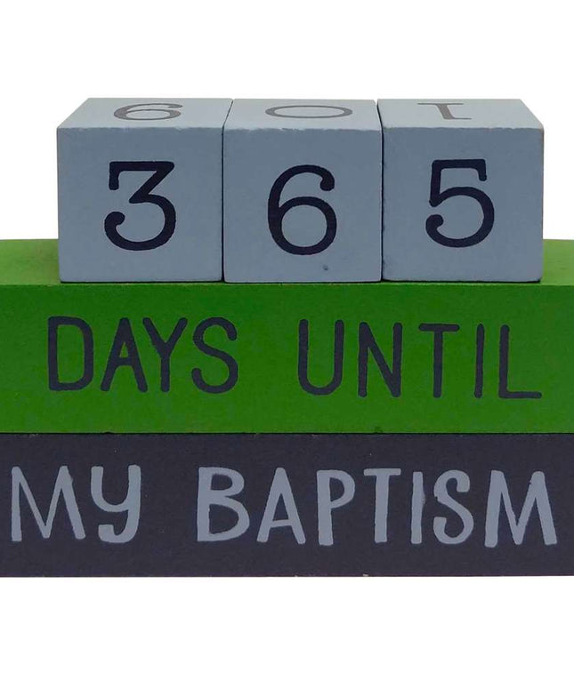 Baptism Countdown Block Set (Greens)