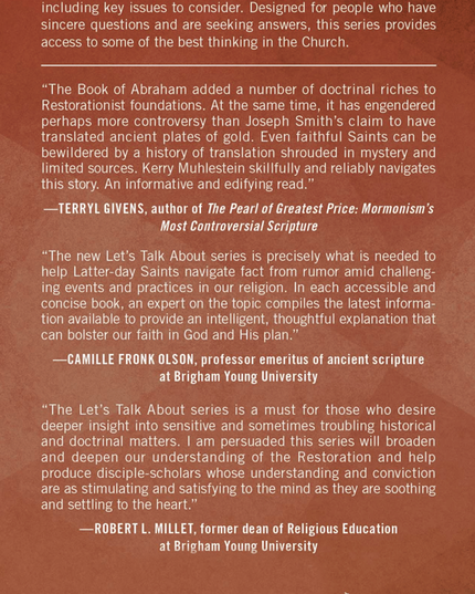 Let's Talk about the Book of Abraham