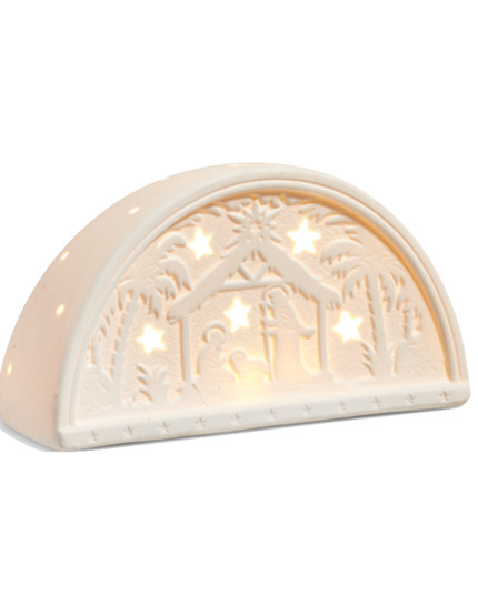 Light-up Porcelain Nativity 4" tall