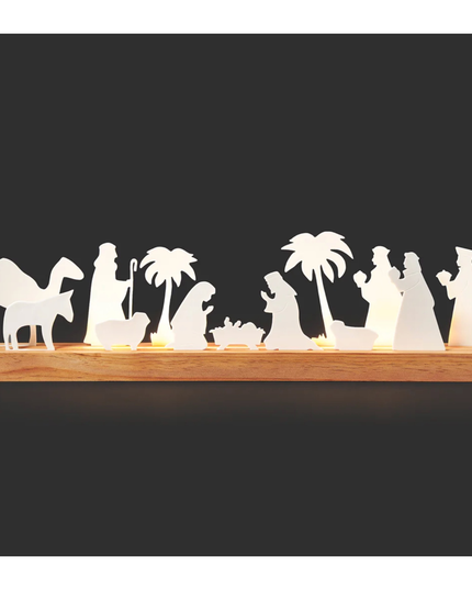 Light-up Wood Nativity with Base