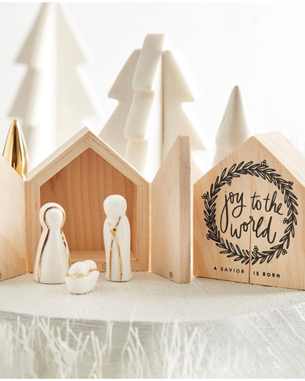 Joy to the World Holy Family Nativity 3" tall, 4 pieces