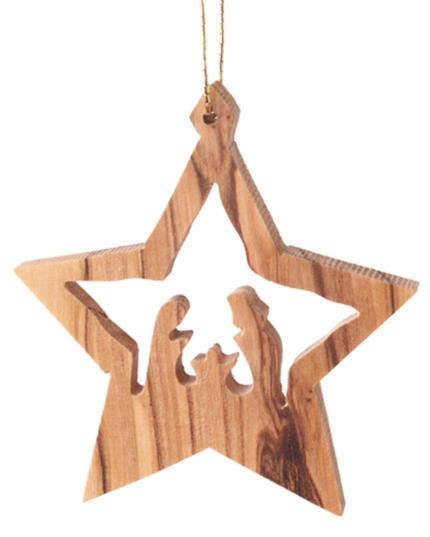 Star with Nativity Ornament 2.5" tall