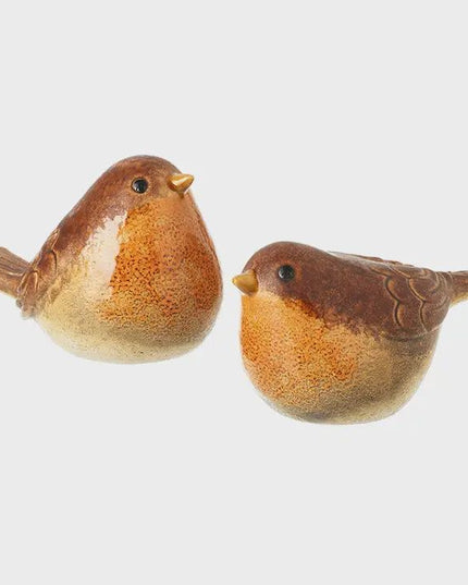 Brown Stoneware Robin Ornament (2)