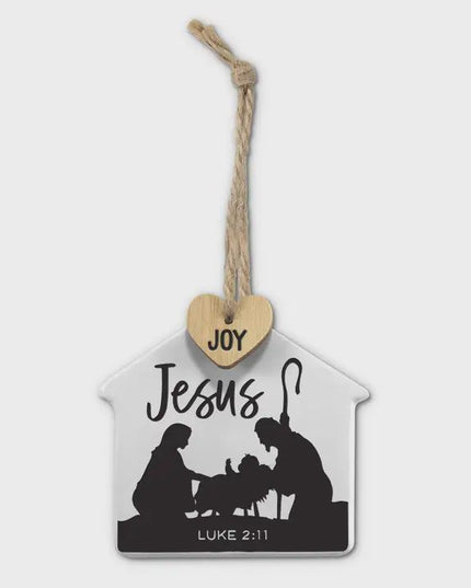 Ornament Stable Tag Jesus Twine Hanger