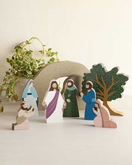 He Is Risen Easter Creche Set