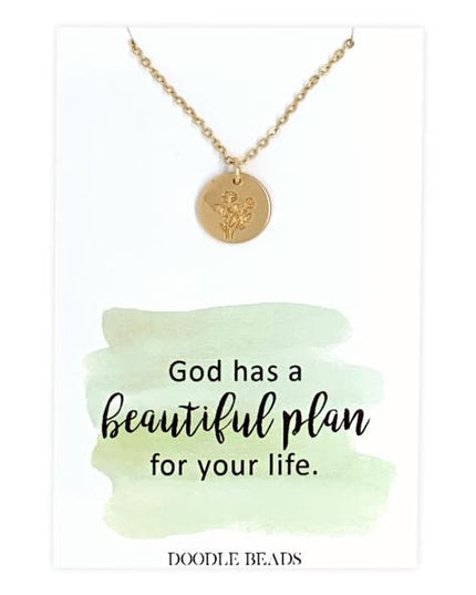 Wildflower Necklace- God has a beautiful plan for your life