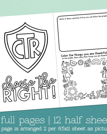 General Conference Activity Book Printable for Primary Kids - LDS Coloring Pages - Instant Download