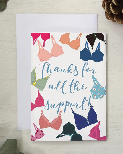 Thanks For All the Support Bra Thank You Card