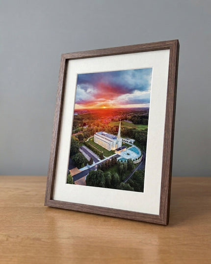 Preston Temple Arial View, by Jonathan Ellison A5 Print