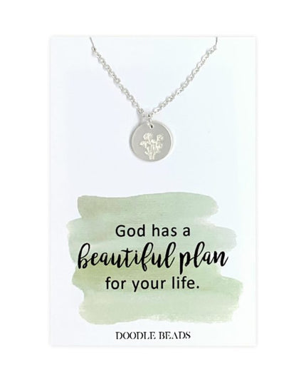 Wildflower Necklace- God has a beautiful plan for your life