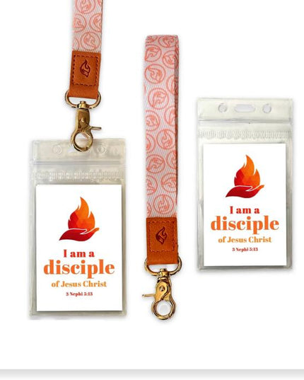 I am a Disciple of Jesus Christ Wrist Lanyard Keyring + Temple Recommend Holder