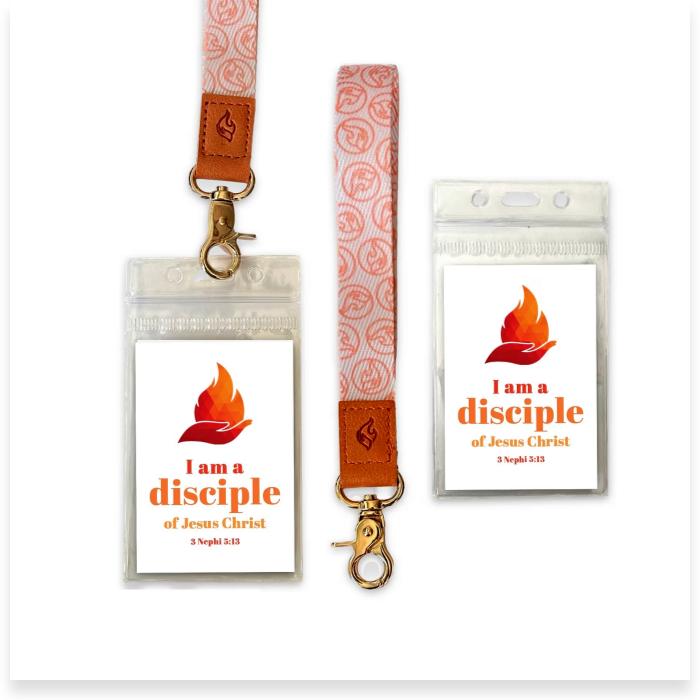 I am a Disciple of Jesus Christ Wrist Lanyard Keyring + Temple Recommend Holder
