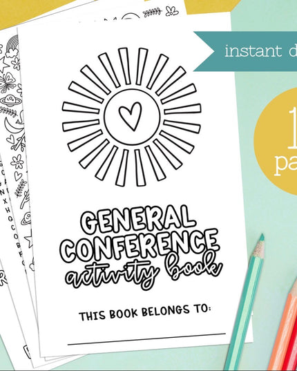 General Conference Activity Book Printable for Primary Kids - LDS Coloring Pages - Instant Download