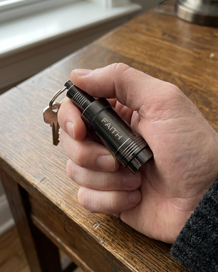"Faith" Stainless Steel Oil Vial Dropper