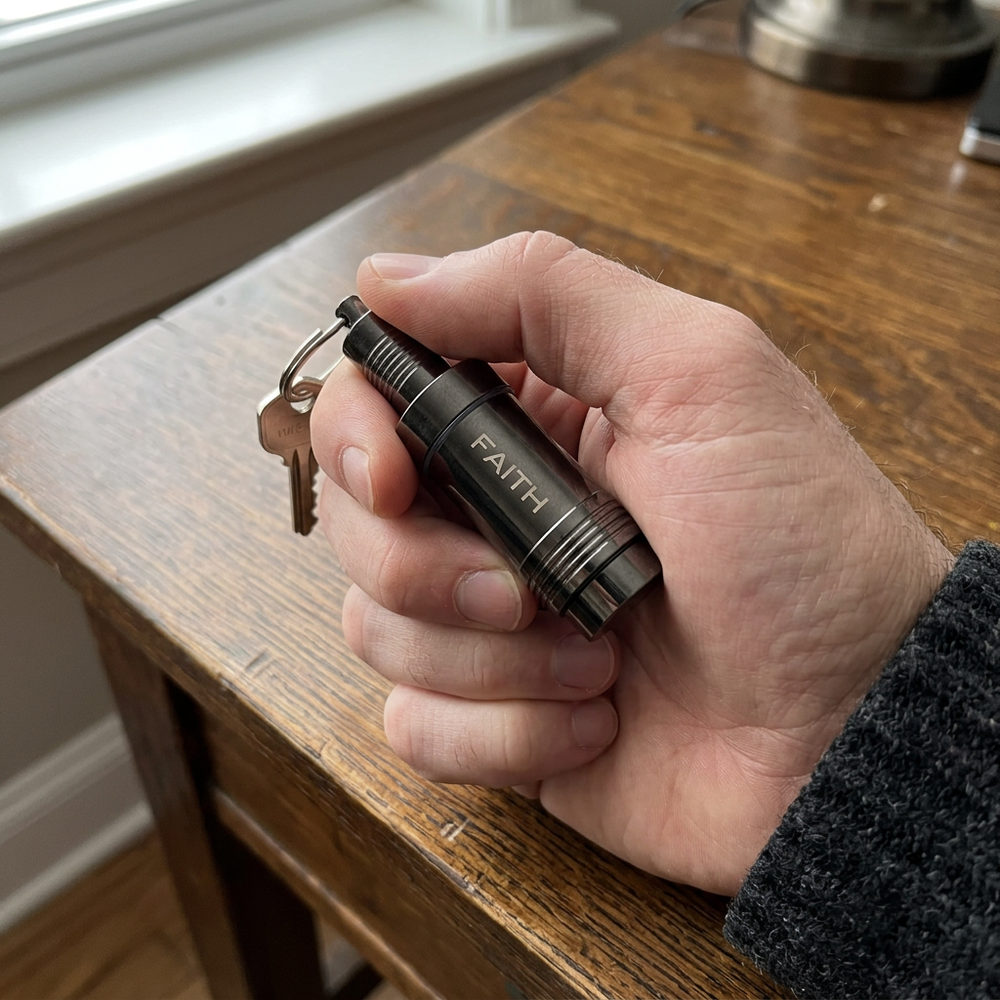 "Faith" Stainless Steel Oil Vial Dropper