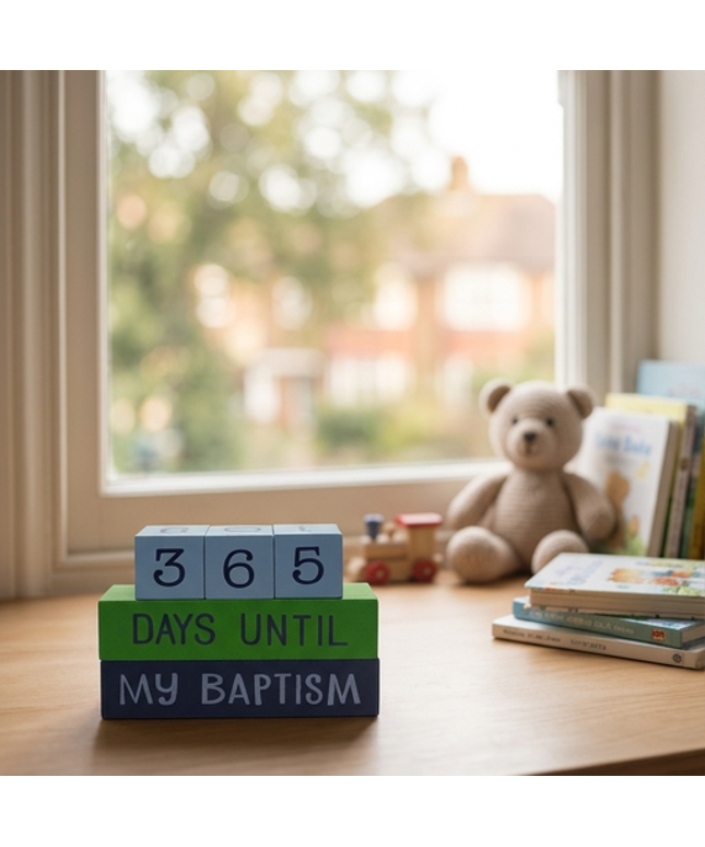 Baptism Countdown Block Set (Greens)