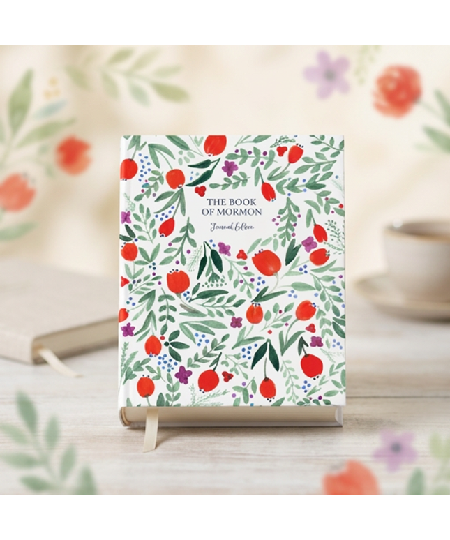 The Book of Mormon, Journal Edition, Red Floral (No Index)