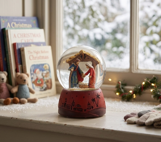 Holy Family In Creche Water Globe