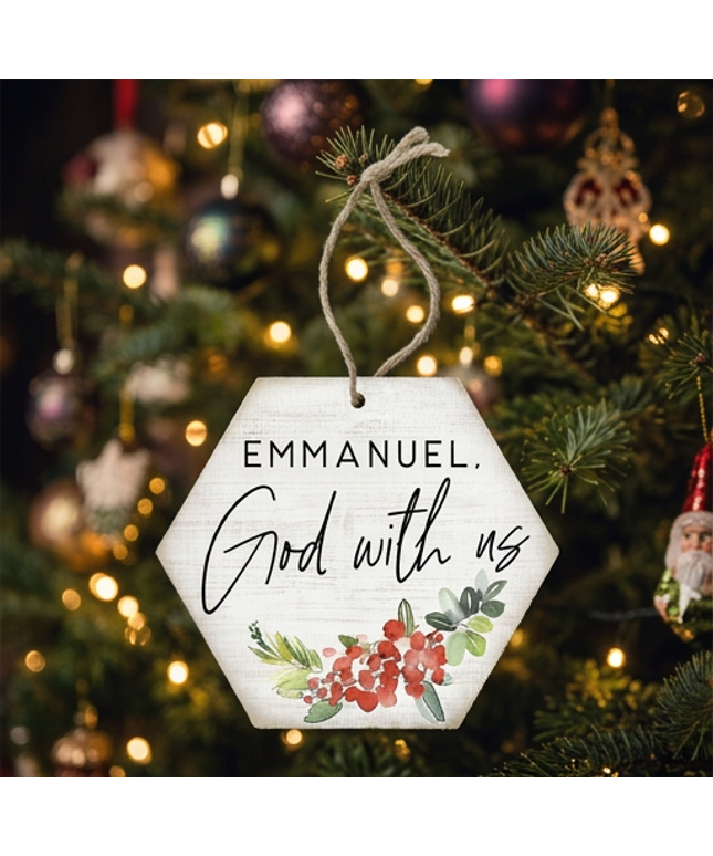 Emmanuel God Holly - Honeycomb Ornaments