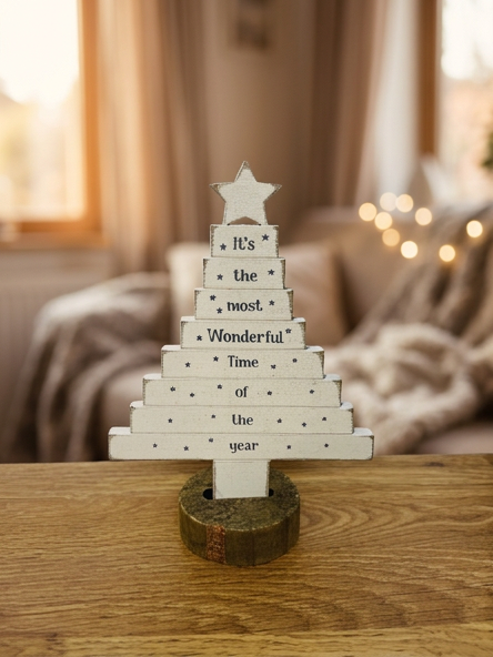 Most Wonderful Time Christmas Tree Wooden
