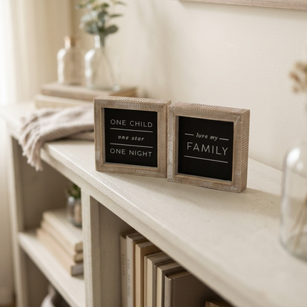 Love My Family Reversible Wooden Sign