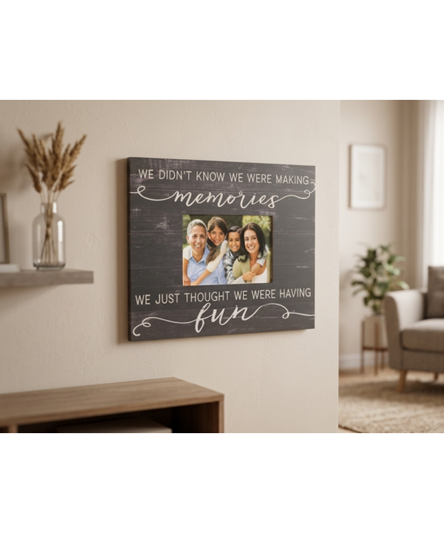 We Didn't Know Making Memories Charcoal Slat Picture Frame