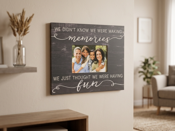We Didn't Know Making Memories Charcoal Slat Picture Frame