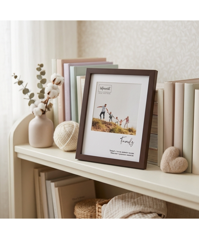 Moments wooden photo frame with mount 6"x6"
