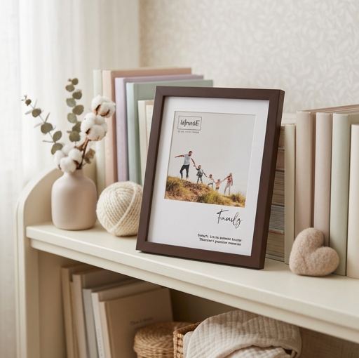 Moments wooden photo frame with mount 6"x6"
