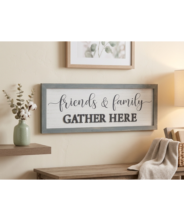 Family & Friends Gather Here Wooden sign