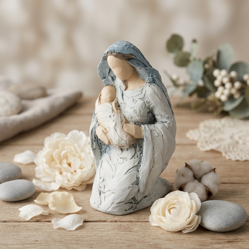Mary & Jesus Decorative Ornamental Nativity Figurine